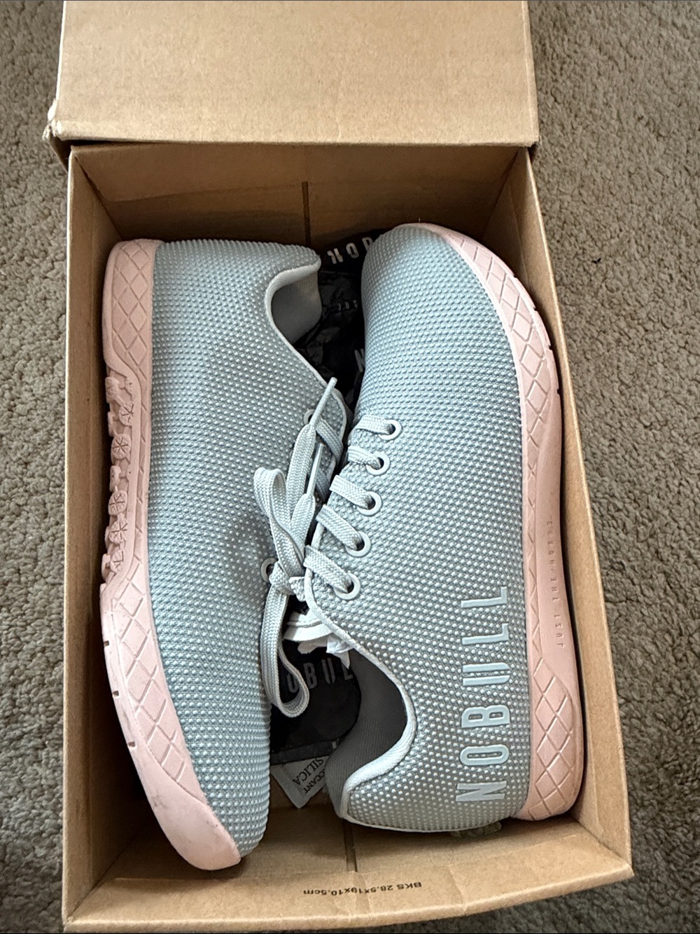 NOBULL Light Gray and Pink Kids Trainer